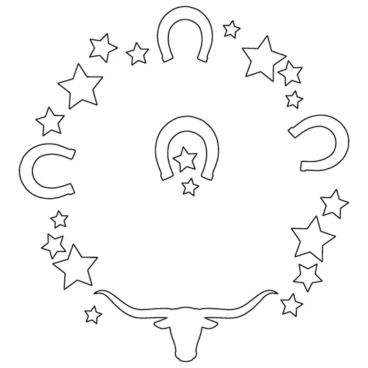 Longhorn & Stars Hat Burning Design | Narrow Brim Hat | Cool Moon Designs