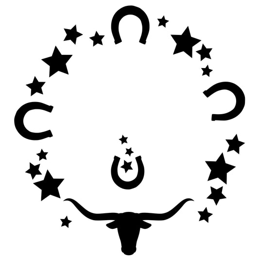 Longhorn hat burning design for wide brim hats