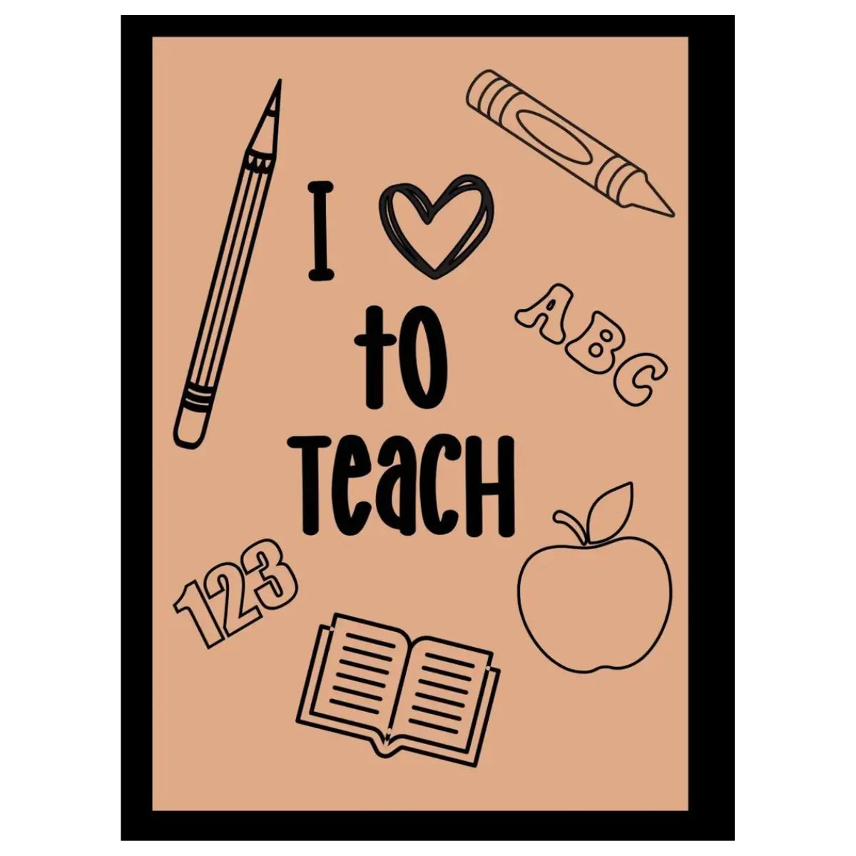 Journal cover with 'I ❤️ to Teach' text and educational icons on a beige background.