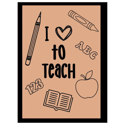 Journal cover with 'I ❤️ to Teach' text and educational icons on a beige background.