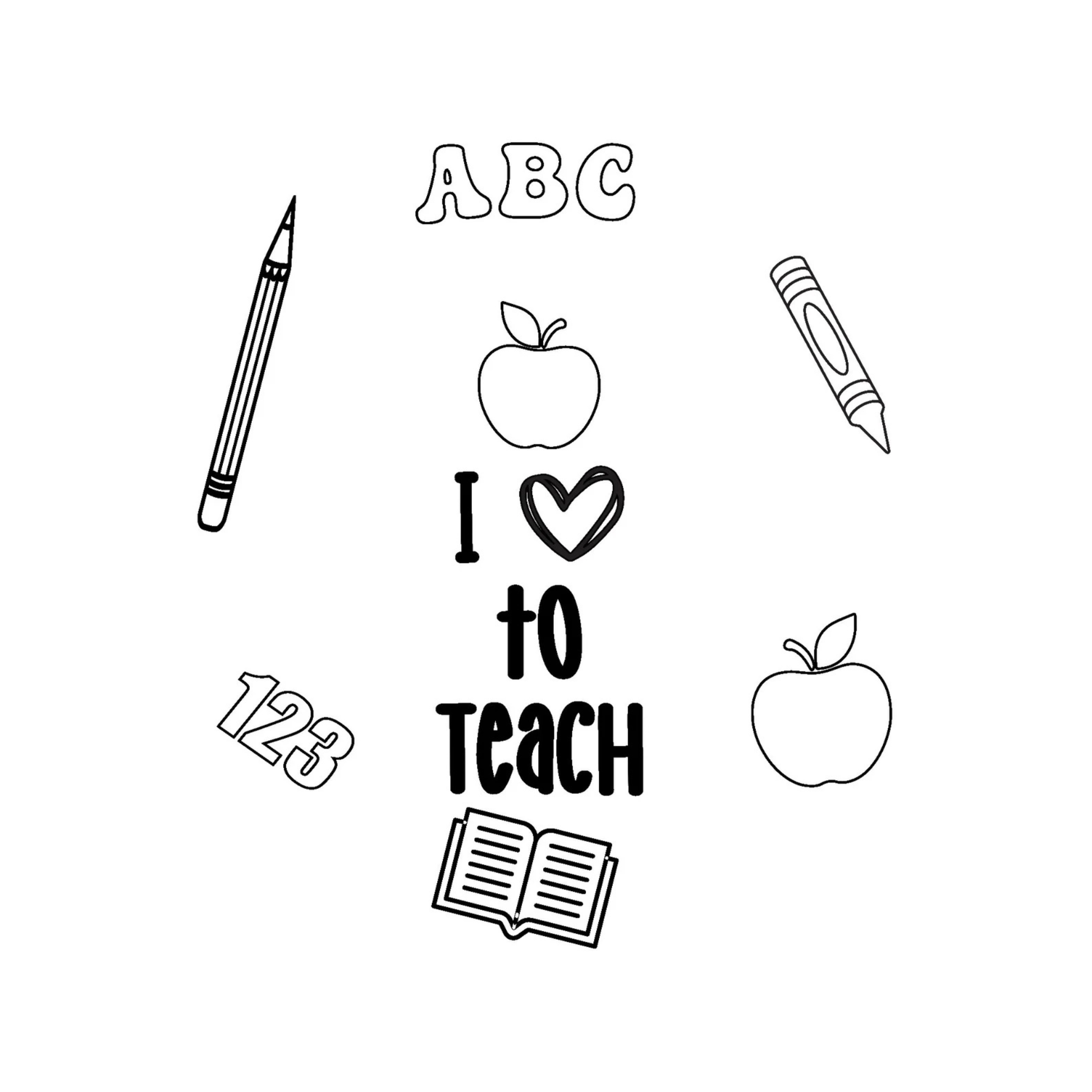 Set of black line art icons related to teaching on a white background