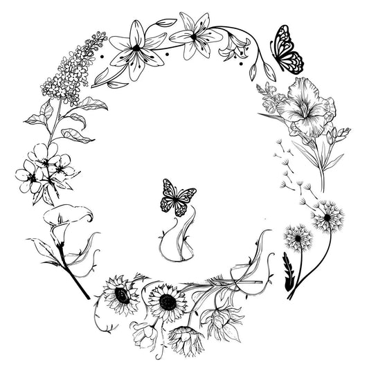 Lovely Flowers hat burning design for wide brim hats