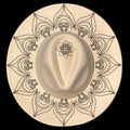 Mandala design on a wide brim hat