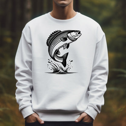 Striped Bass Fish Silhouette Graphic Design PNG