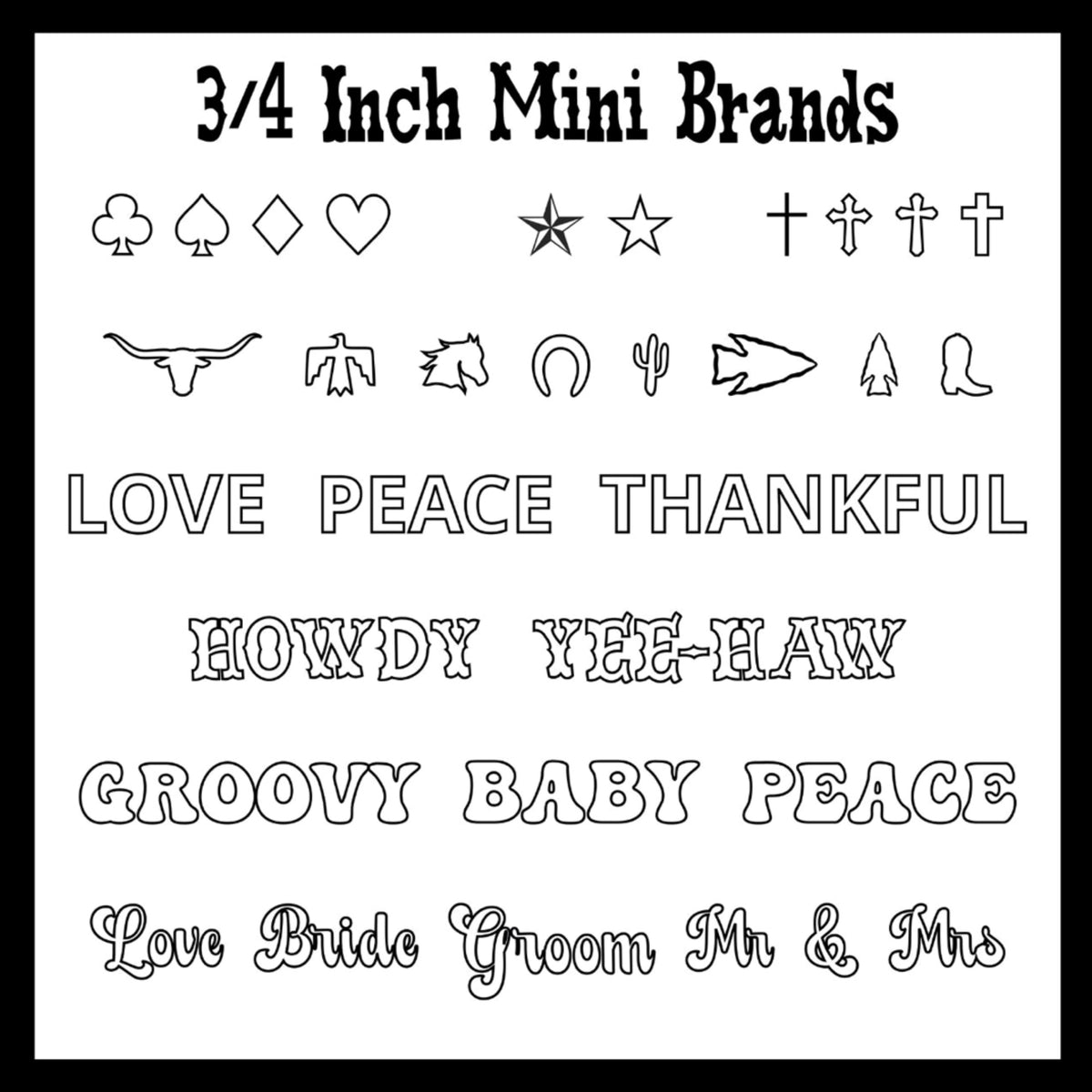 Mini brand n a white background