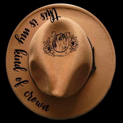 My Kind Of Crown Traceable Narrow Brim Hat Burning Design