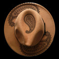 Paisley design on a narrow brim hat