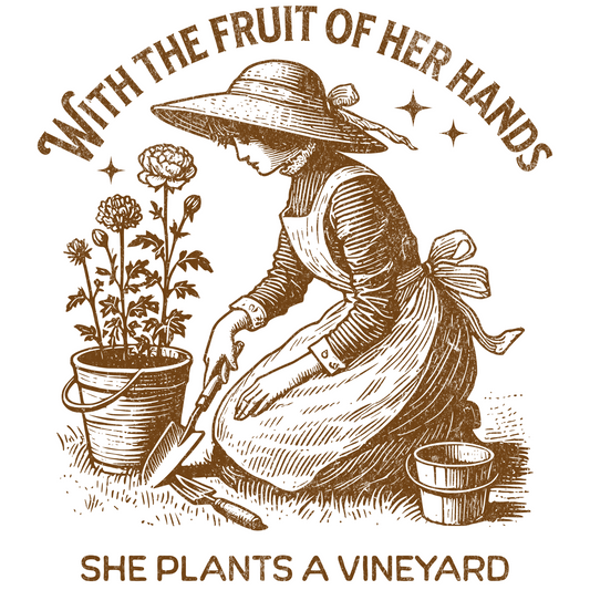 She Plants A Vineyard vintage digital download design