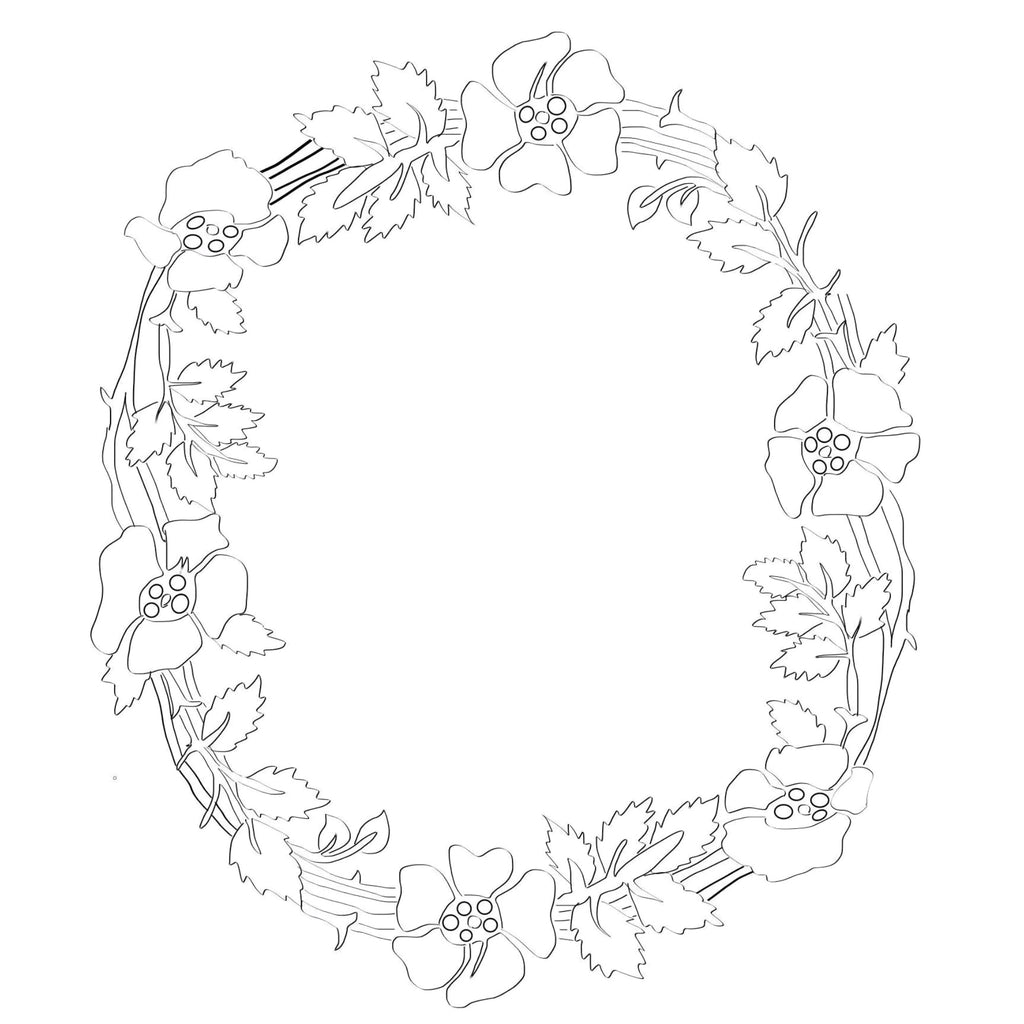 Poppy Wreath hat burning design for narrow brim hats.