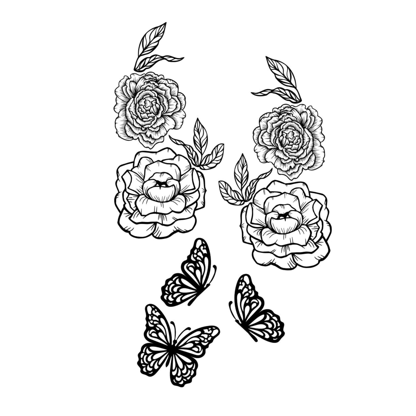 Posies And Butterflies boot burning design .