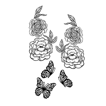 Posies And Butterflies boot burning design .