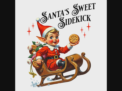 Christmas Elf Sleigh Cookie Vintage Christmas PNG