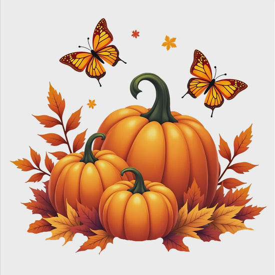 Pumpkins and butterflies digital design product video