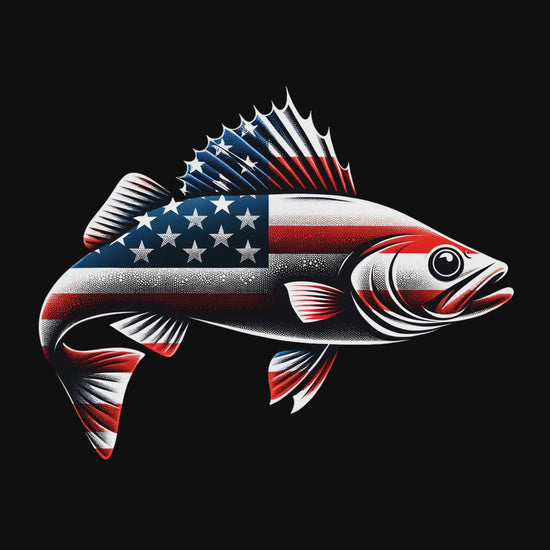 American Flag Walleye Fish digital product video