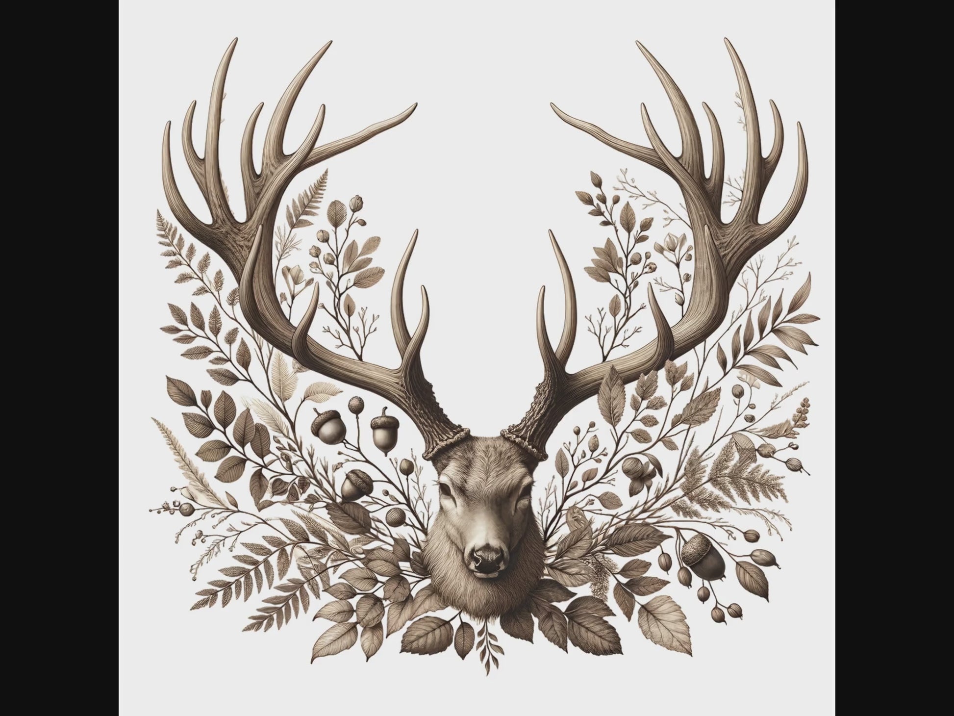 Woodland floral deer antlers video