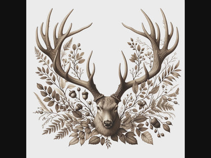 Woodland floral deer antlers video