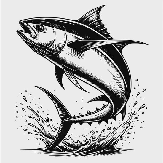 Tuna fish silhouette digital design product video