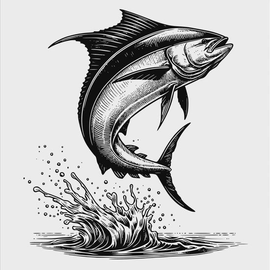 Mahi-mahi fish silhouette graphic design product video