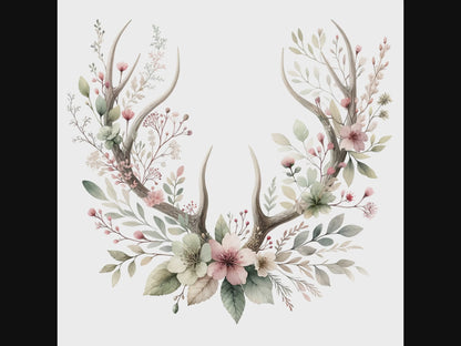 Floral deer antlers design video