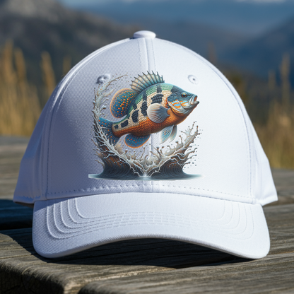 Pumpkinseed Sunfish PNG digital design on a baseball cap