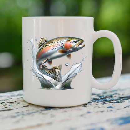 Rainbow Trout PNG fish digital design on a coffee mug