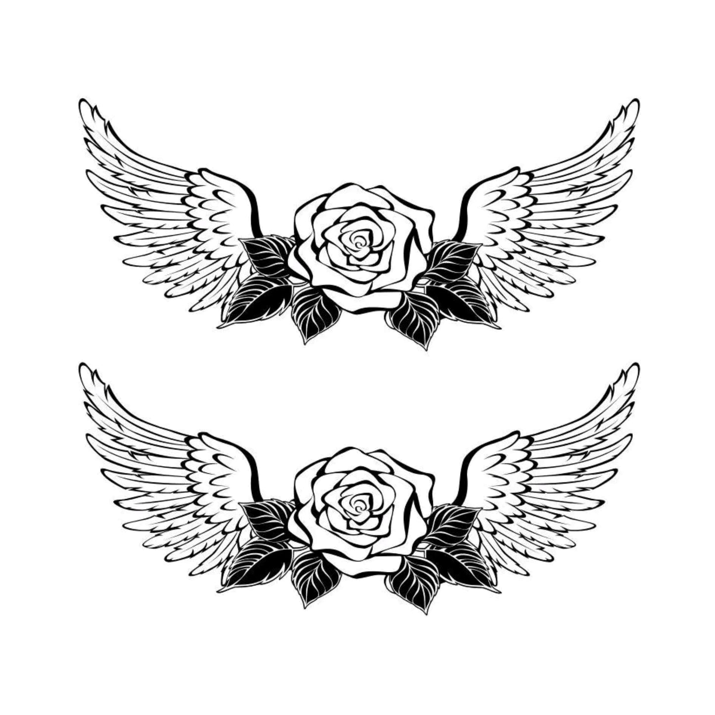 Rose Wings boot burning design for boots, shoes, and slippers.