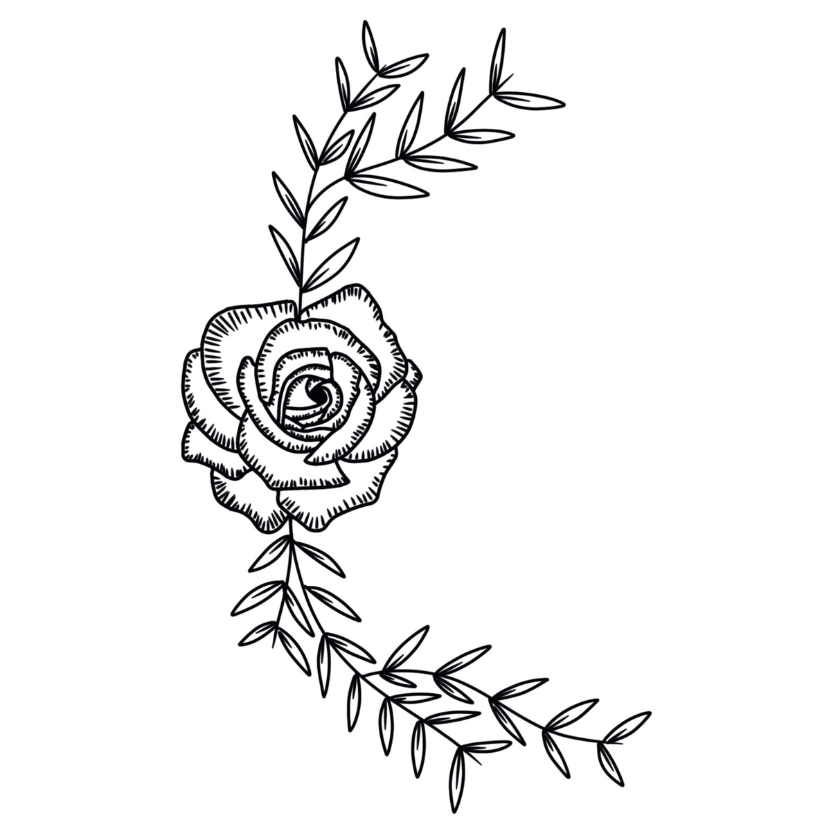 Rose Wreath hat burning design