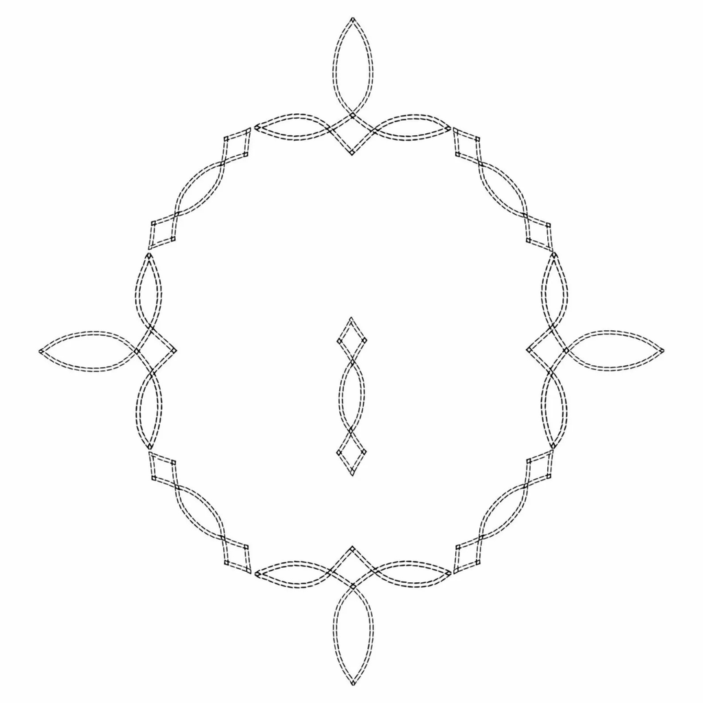 Western style stitching pattern for wide brim hat burning