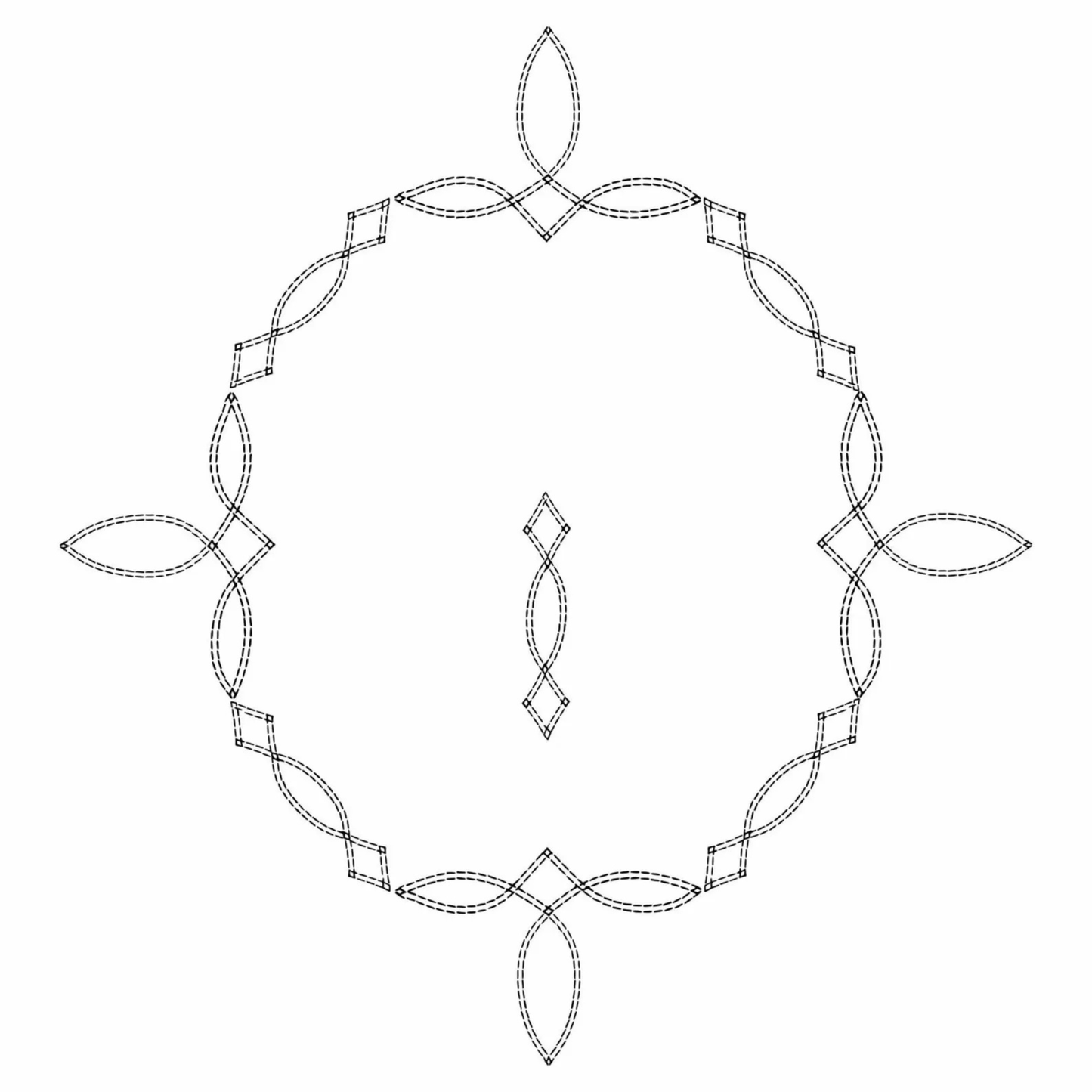 Western style stitching pattern for wide brim hat burning
