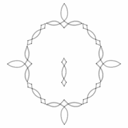 Western style stitching pattern for wide brim hat burning