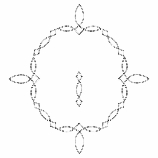 Western style stitching pattern for wide brim hat burning