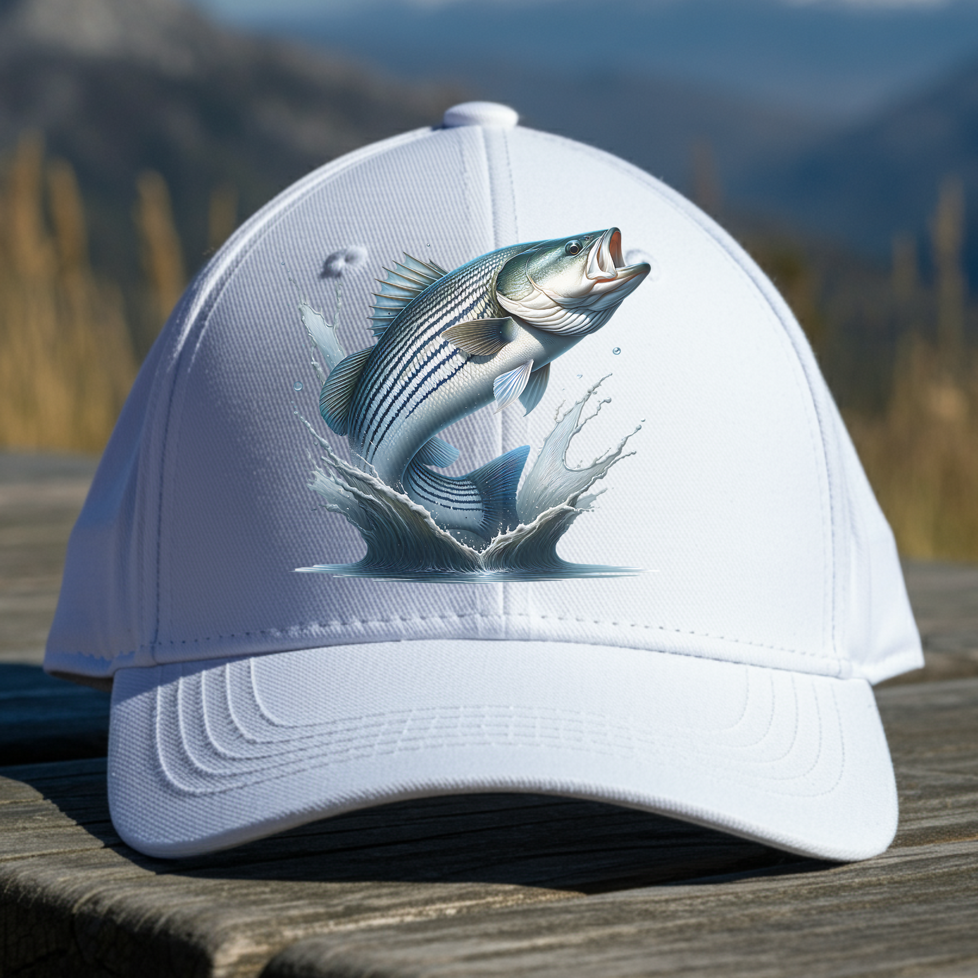 Striped Bass PNG Digital Design on a baseball cap