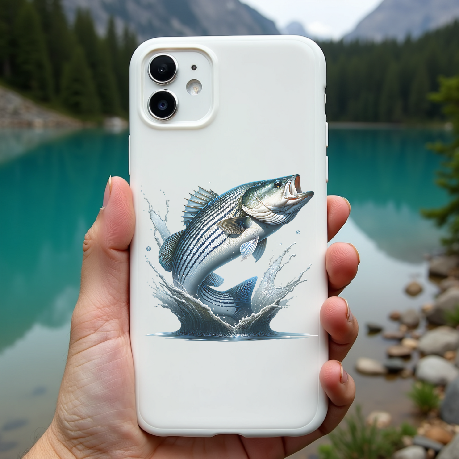 Striped Bass PNG Digital Design on a cell phone cover