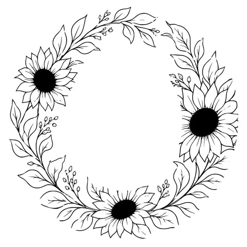 Sunflower floral wreath wb design july 8 2026
