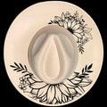 Sunflower Duo burned hat burning design on a wide brim hat