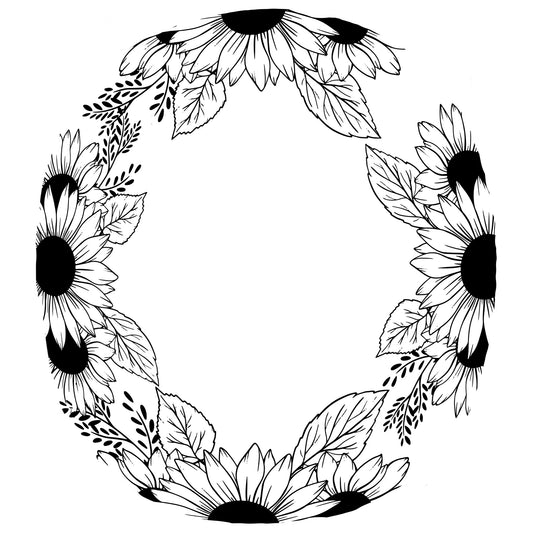 Sunflower Fun hat burning design for narrow brim hats.