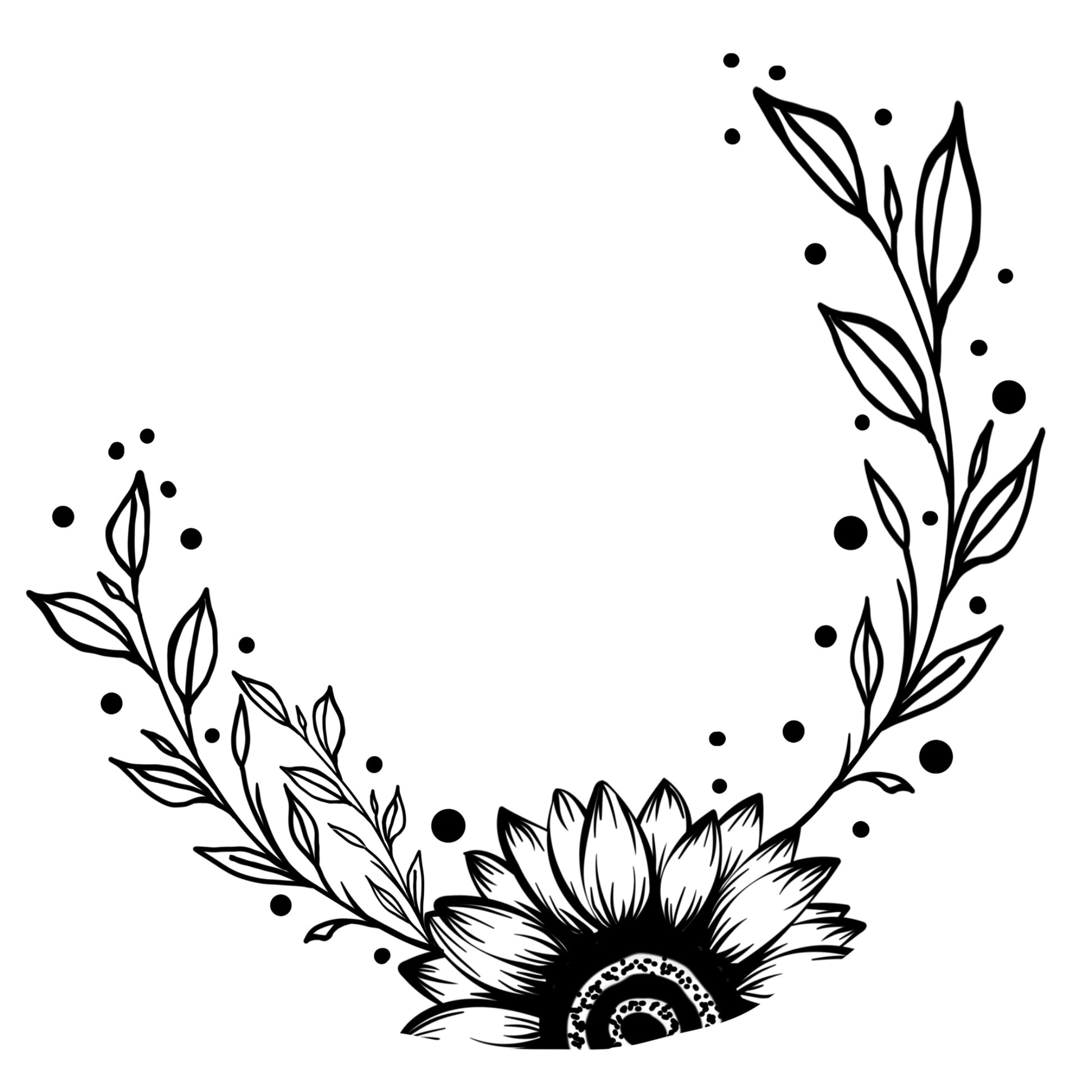 Summer Sunflower hat burning design for wide brim hats