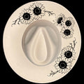 Sunflower Arch burned hat burning design on a wide brim hat