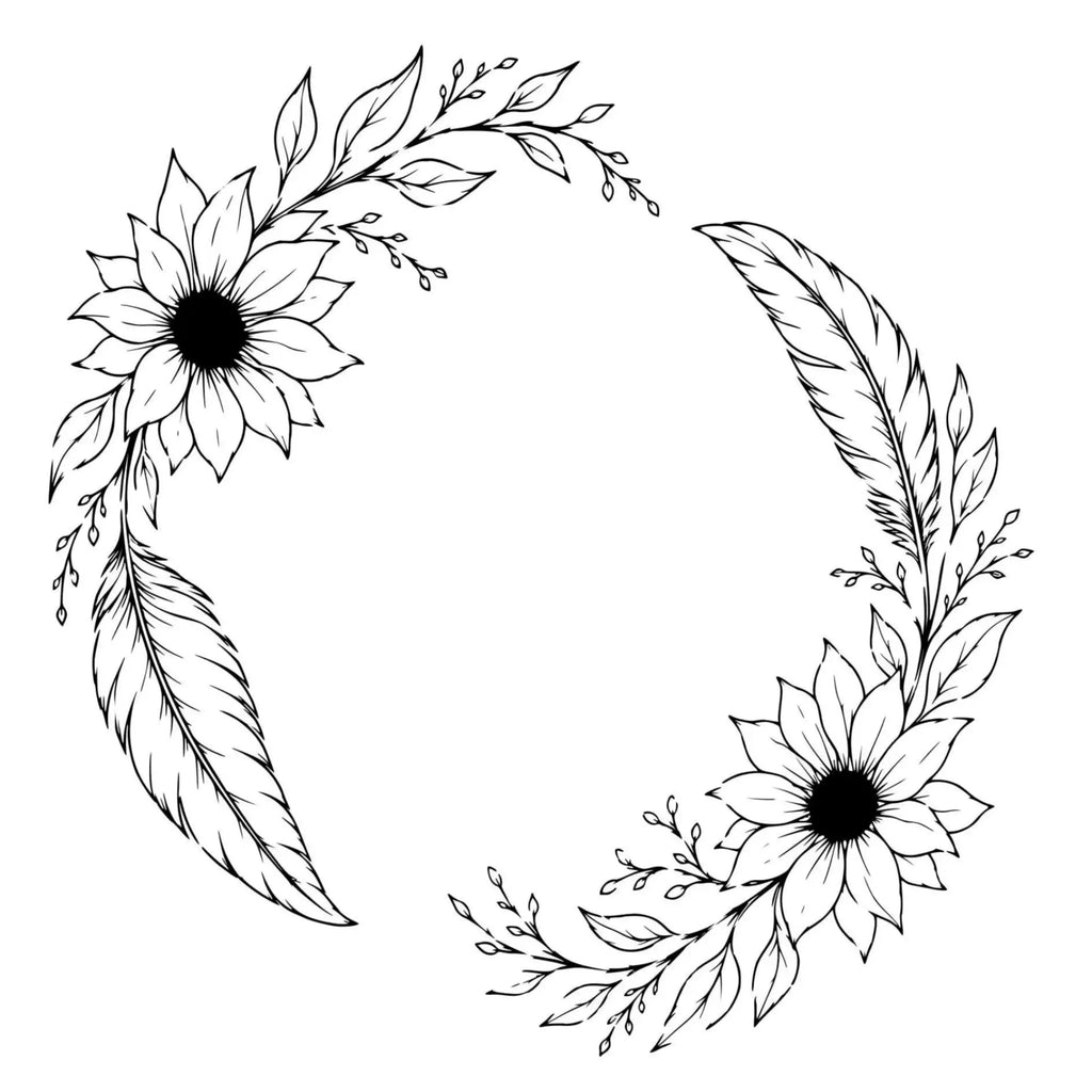 Sunflowers and feathers wb design july 10 2026