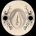 Tulips And Sunflowers burned hat burning design on a wide brim hat