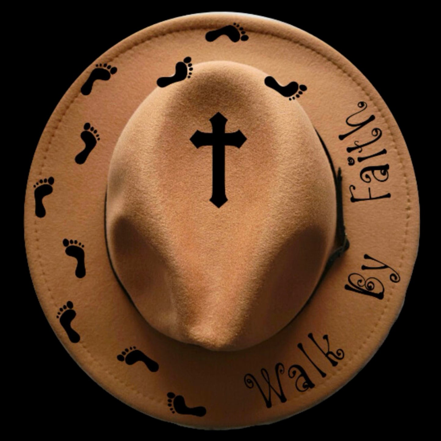 Walk By Faith Traceable Narrow Brim Hat Burning Design