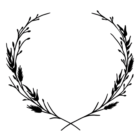 Black laurel wreath on a white background