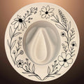 Wildflower Whimsy design on a wide brim hat