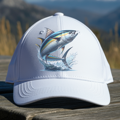 Yellowfin Tuna (AHI) PNG digital design on a baseball cap
